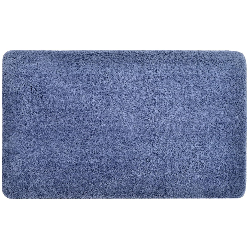 Allure Bath Fashions Mid Blue Microfibre Luxury Non-Slip Bath Mat 50 x 80cm Image 1