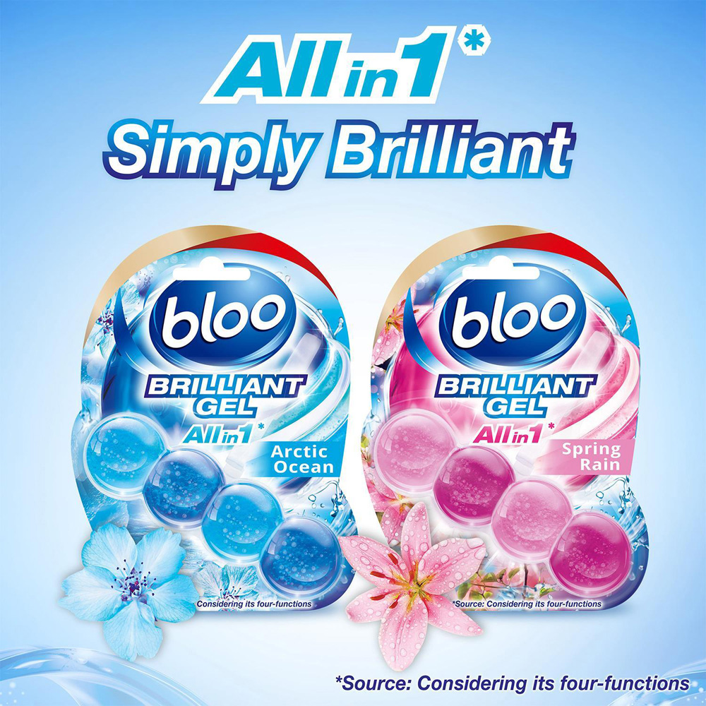 Bloo Brilliant Gel All in One Cleaner Arctic Ocean Toilet Rim Block 42g 7 Pack Image 8