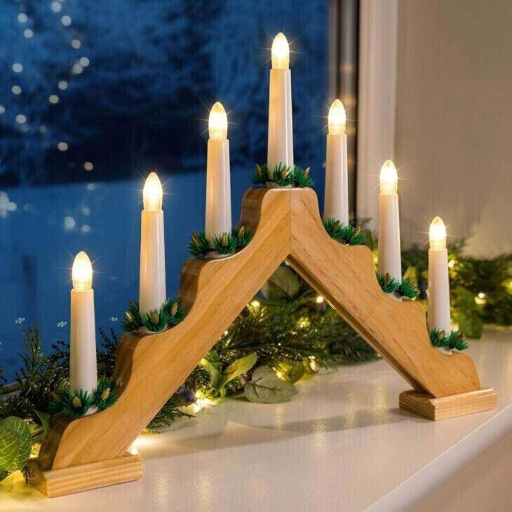 Marco Paul LED Wooden Candle Bridge Image 3