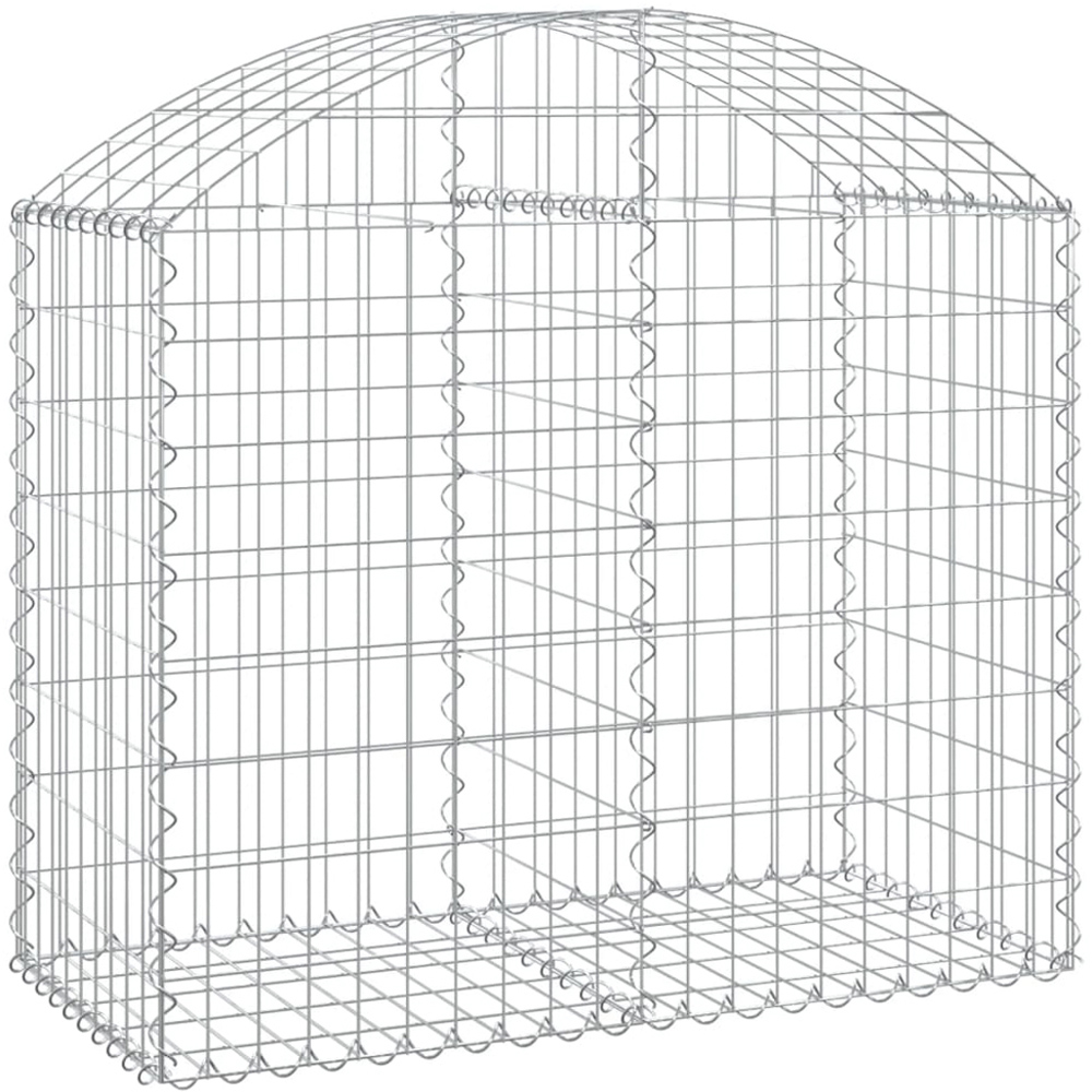 vidaXL Silver Galvanised Iron Arched Gabion Basket 100 x 50 x 80/100cm Image 1
