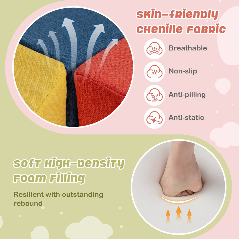 Costway 6 Piece Multicolour Baby Climbing Block Image 5