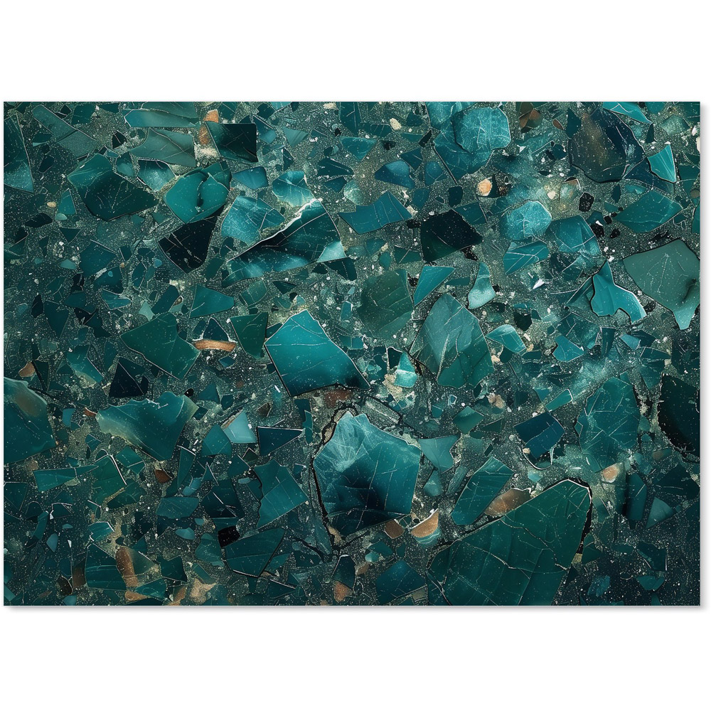 Warren Reed Designer Teal Quartz Effect Glass Kitchen Splashback 65 x 90cm Image 2