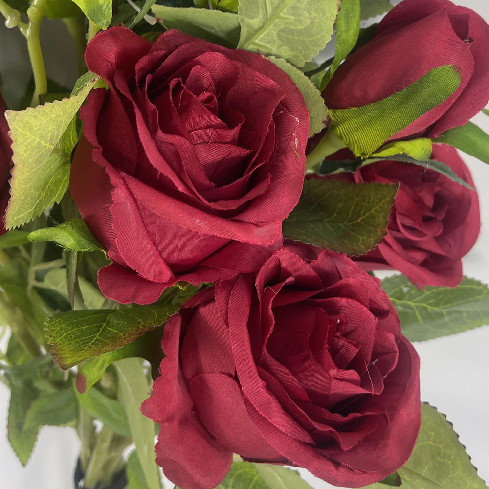 Leaf Red Rose Artificial Flower 60cm 6 Pack Image 5