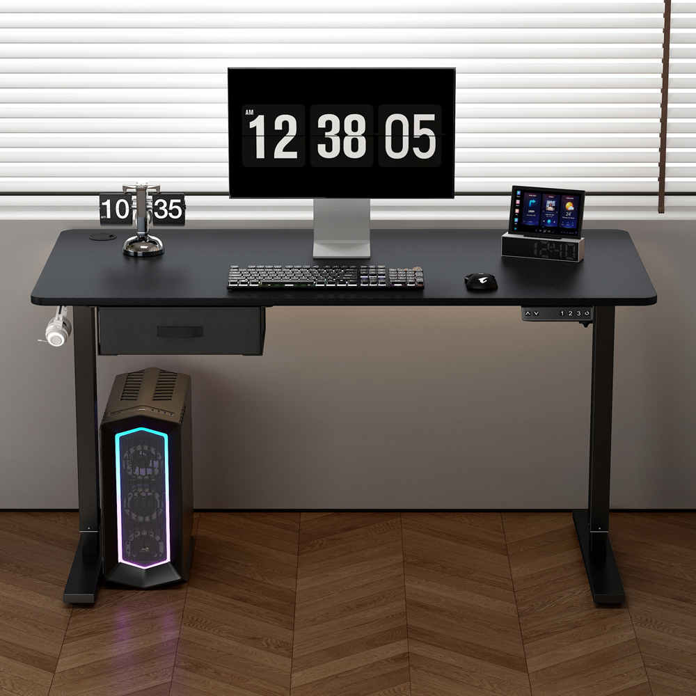 Easton Height Adjustable Electric Computer Desk Black Image 3