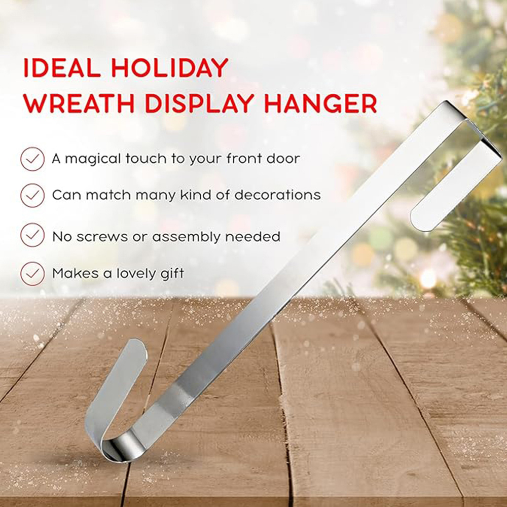Shatchi Silver Metal Wreath Hanger Image 3