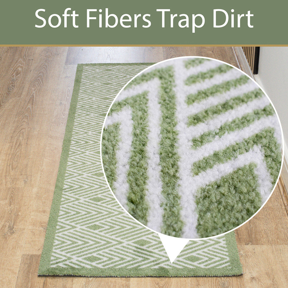 JVL Mega Green Geo Latex Backed Door Runner 57 x 150cm Image 8