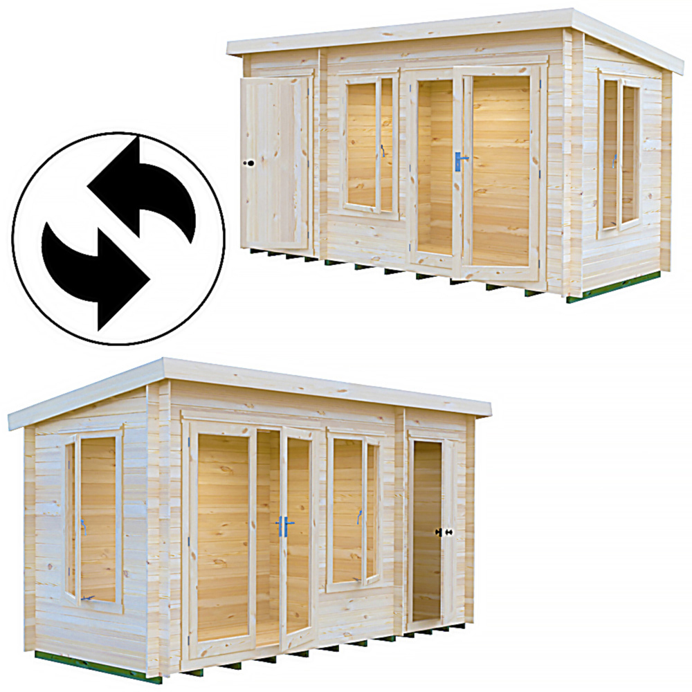 Shire Elm 6 x 14ft Contemporary Style Dual-Purpose Pent Log Cabin with Integral Storage Image 6