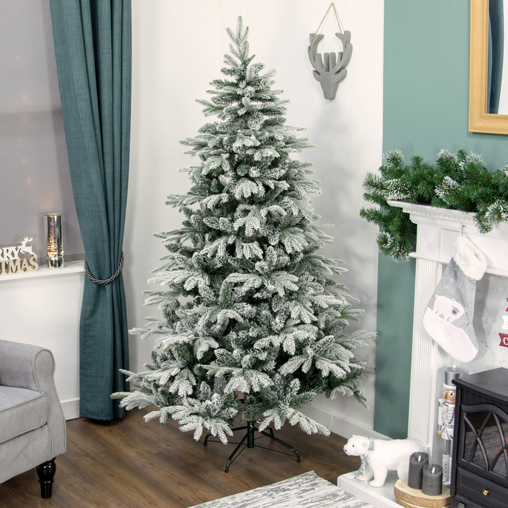 The Christmas Workshop Deluxe Snowy Artificial Xmas Tree 6ft Image 2