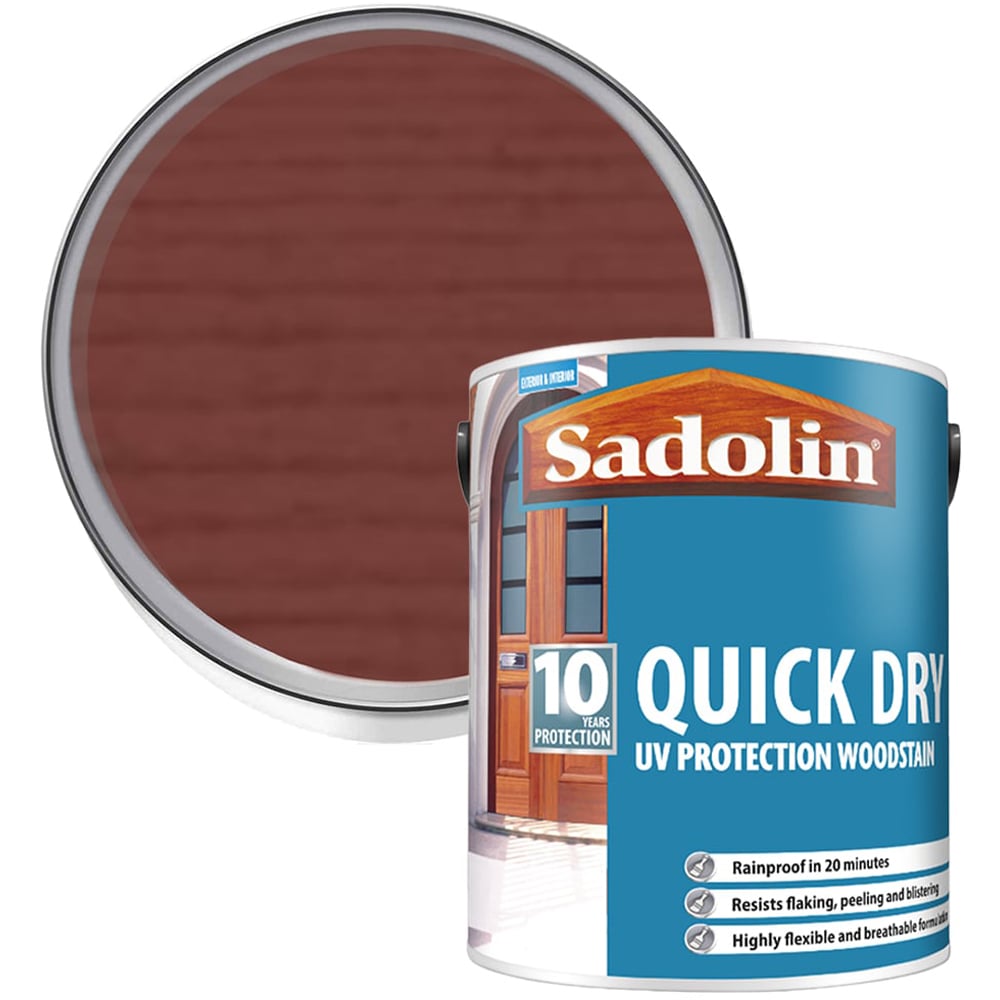 Sadolin Quick Dry 10 Year Mahogany Woodstain 5L Image 1