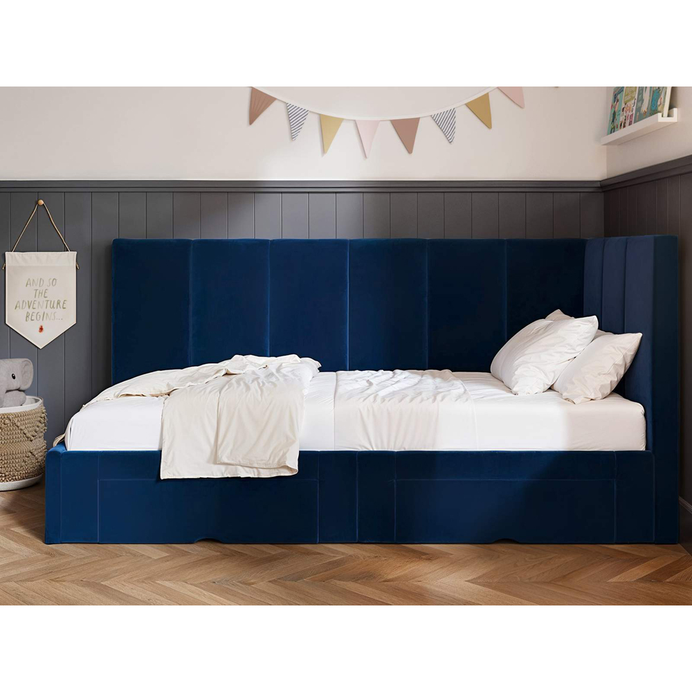 Flair Harley 2 Drawers Navy Velvet Bed Frame Image 6