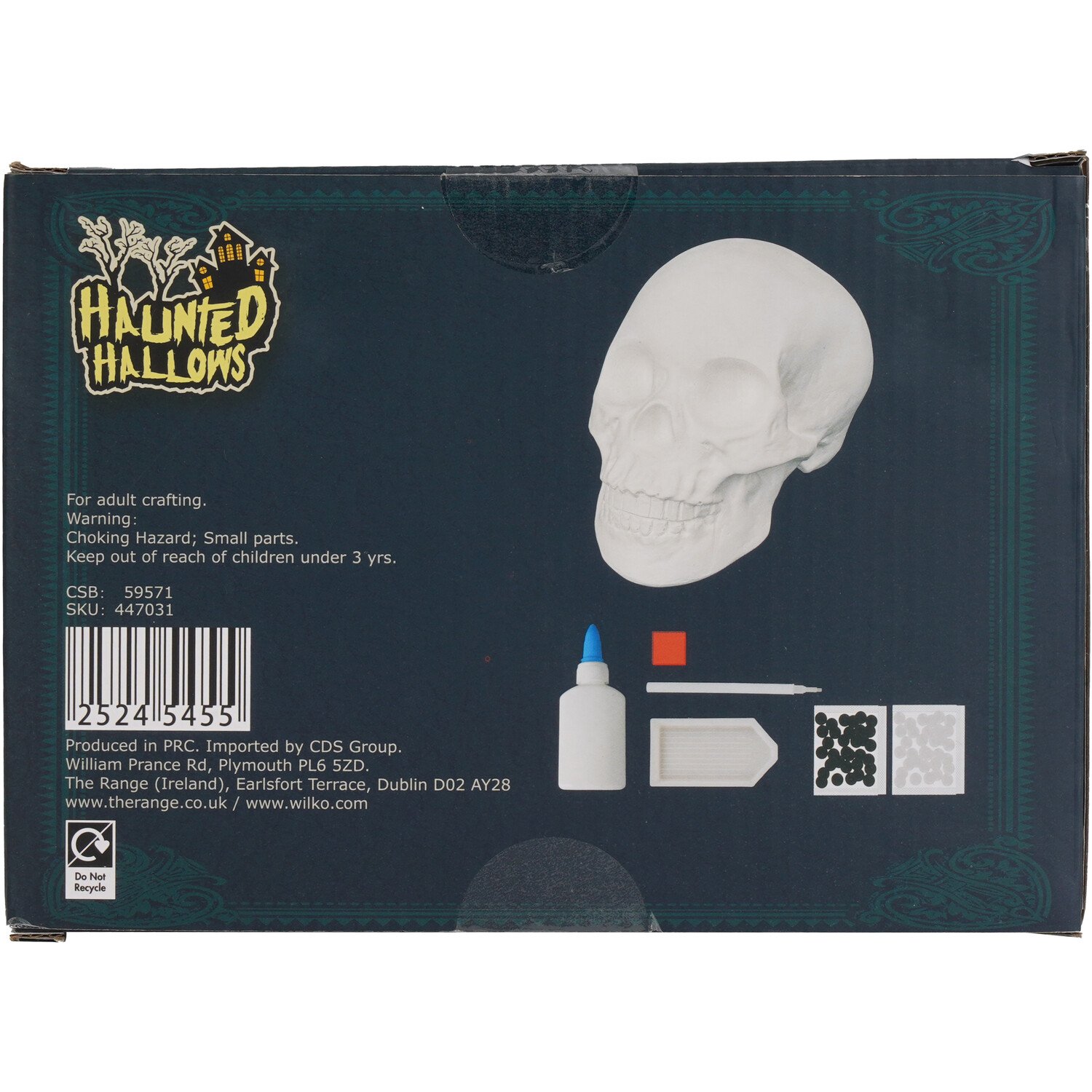 3D Diamond Painting Skull Kit White Image 2