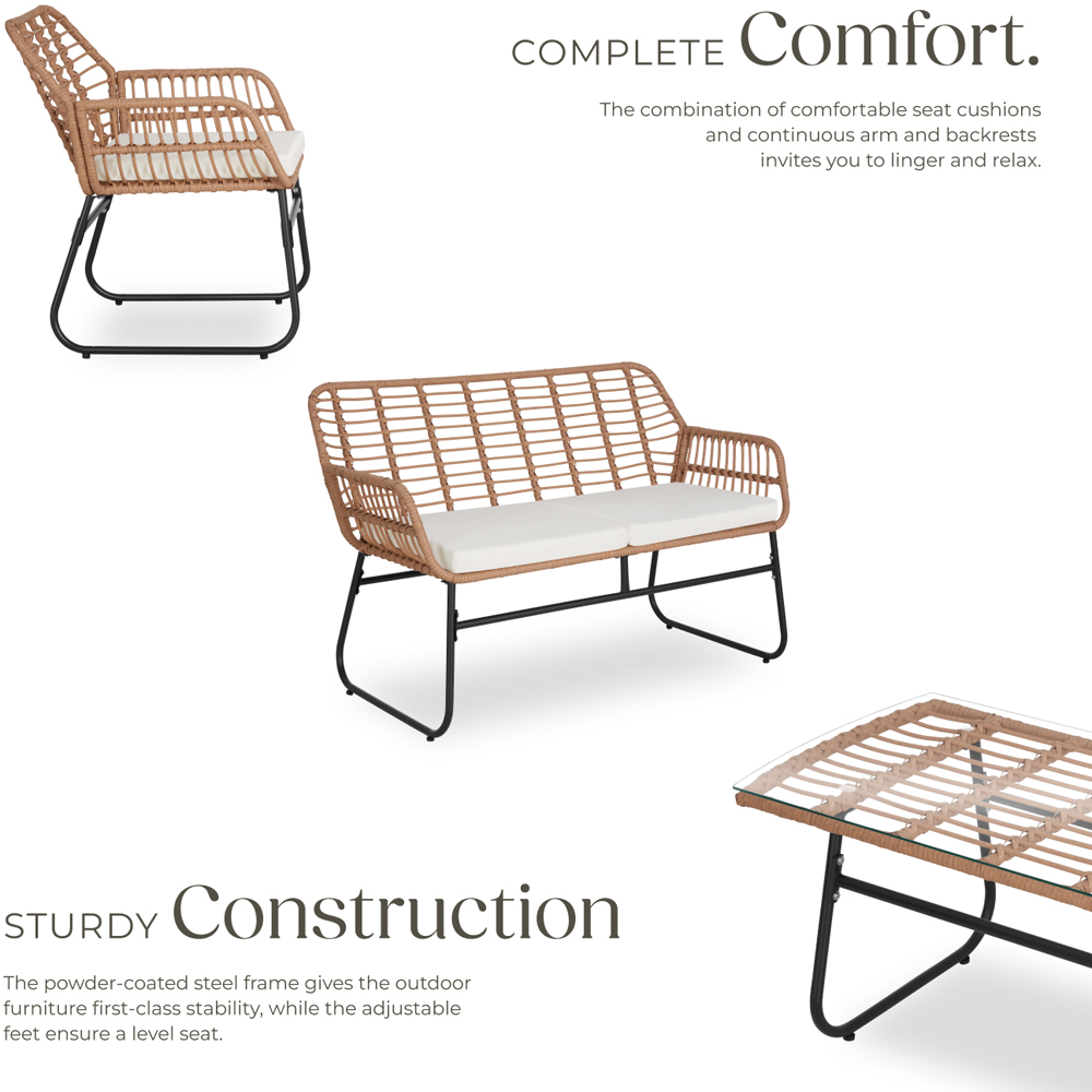 tectake Molfetta 4 Seater XL Brown Weather Safe Garden Furniture Set Image 3