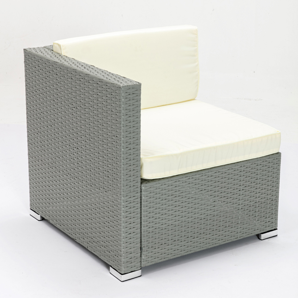Rupert 4 Seater Grey Rattan Outdoor L-Shape Corner Sofa Set Image 2