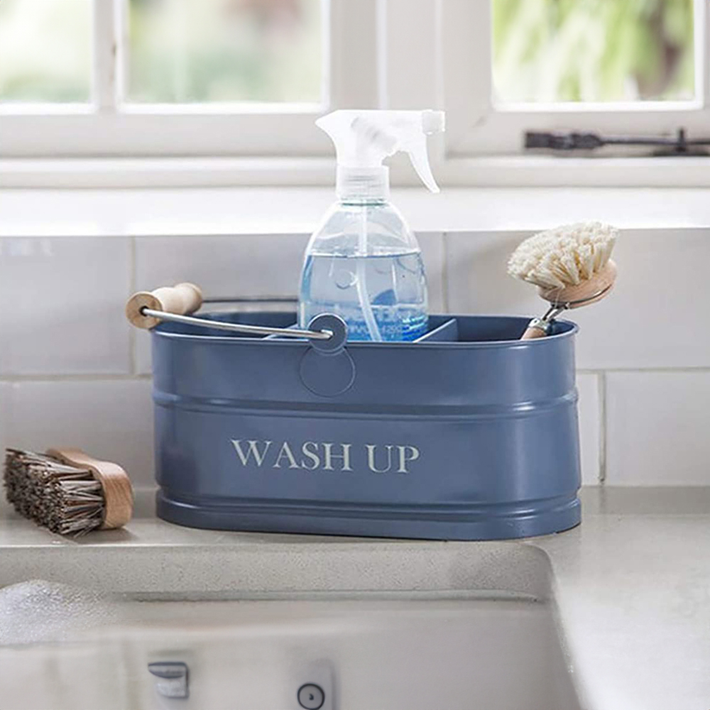 Highlands Homeware Kitchen Sink Caddy Slate Blue Image 2