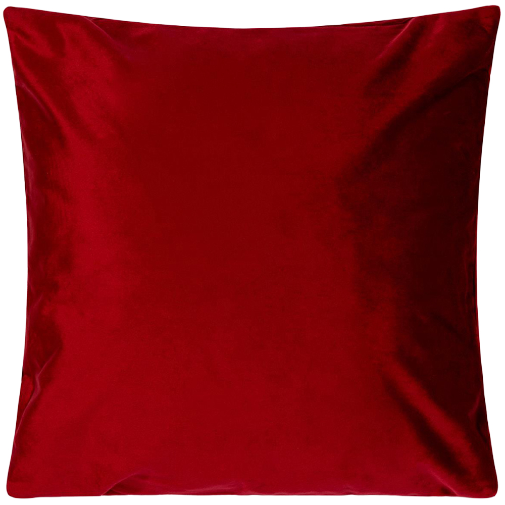 Alan Symonds Red Plain Velvet Cushion with Polyester Filled Pad 45 x 45cm 4 Pack Image