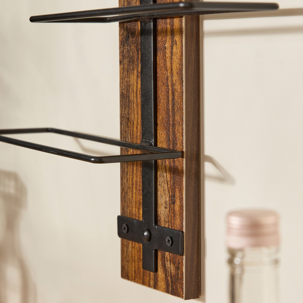 Dibor 8 Bottle Wooden Wall Mounted Upright Wine Rack Image 6