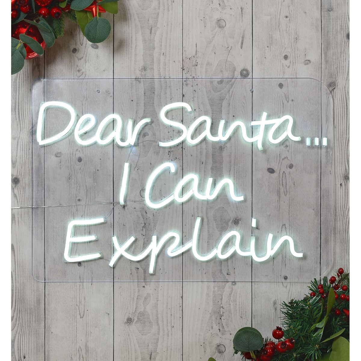 Christmas Slogan Neon Sign - White Image 1