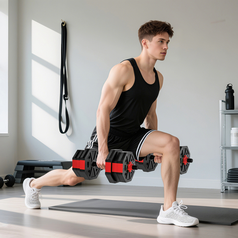 SPORTNOW 6-in-1 Red Adjustable Weight Set 20kg Image 4