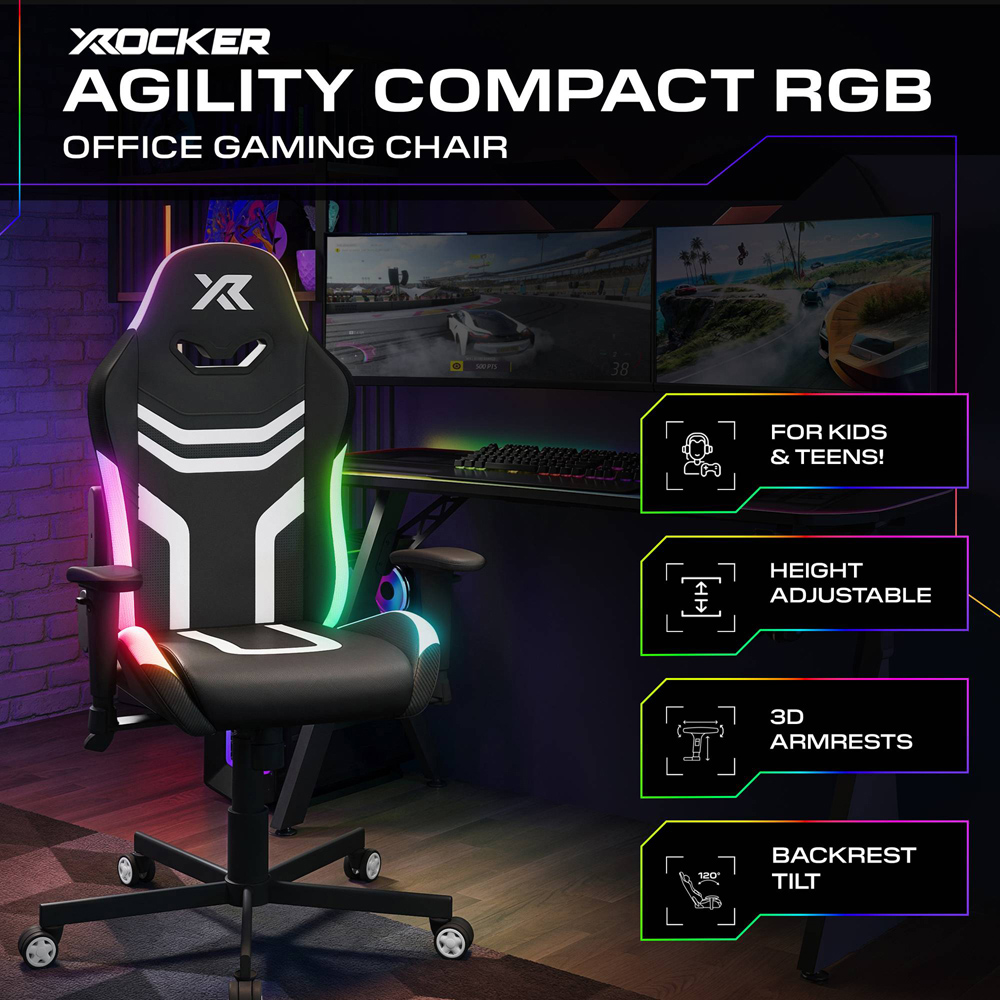 X Rocker Agility Black Compact RGB Office Gaming Chair Image 7