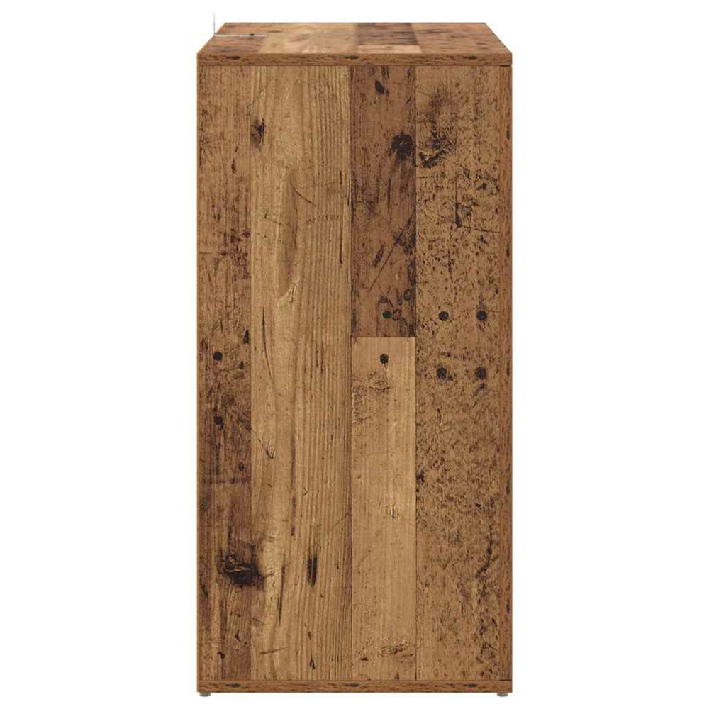 vidaXL Single Door 4 Drawer Old Wood Sideboard Set of 2 Image 8