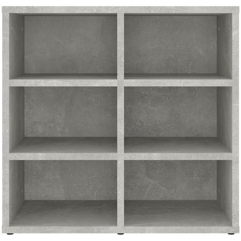 vidaXL 12 Open Shelf Concrete Grey Shoe Storage Cabinet Set of 2 Image 6