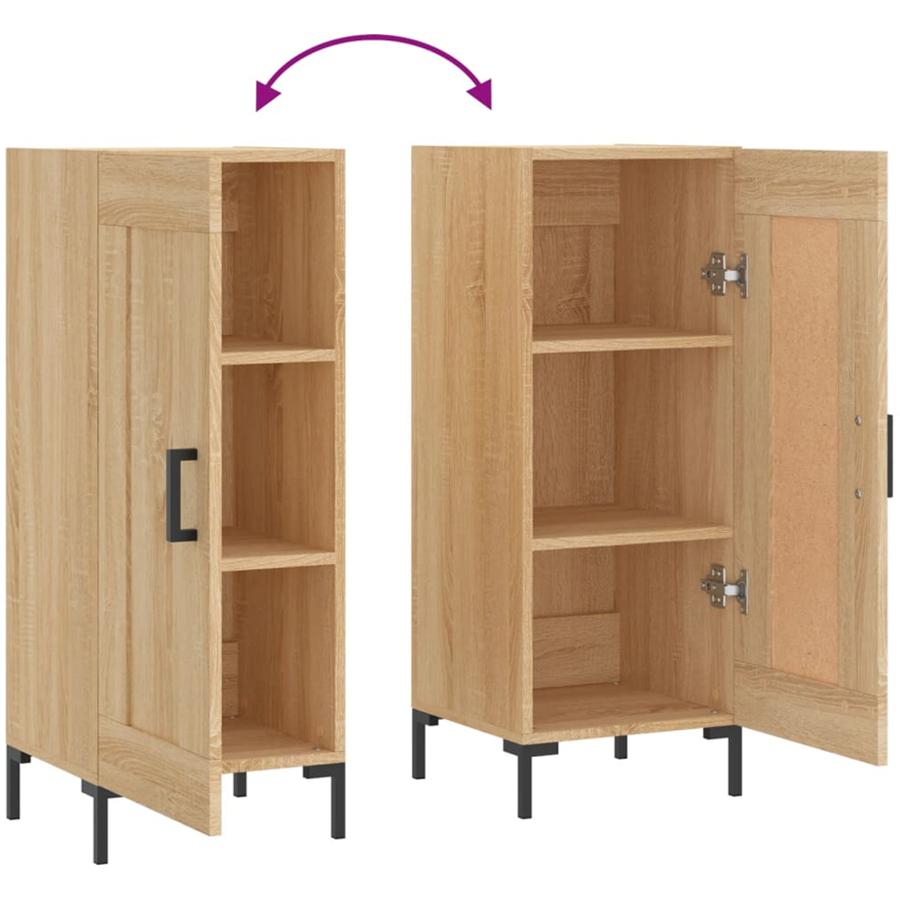 vidaXL Single Door Sonoma Oak Sideboard Image 9
