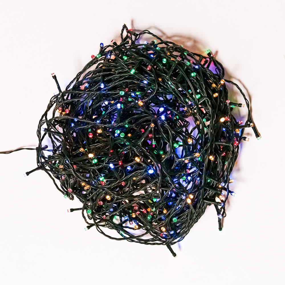 The Christmas Centre 400 Multicoloured LED Multifunction Green Cable String Light 40m Image 2