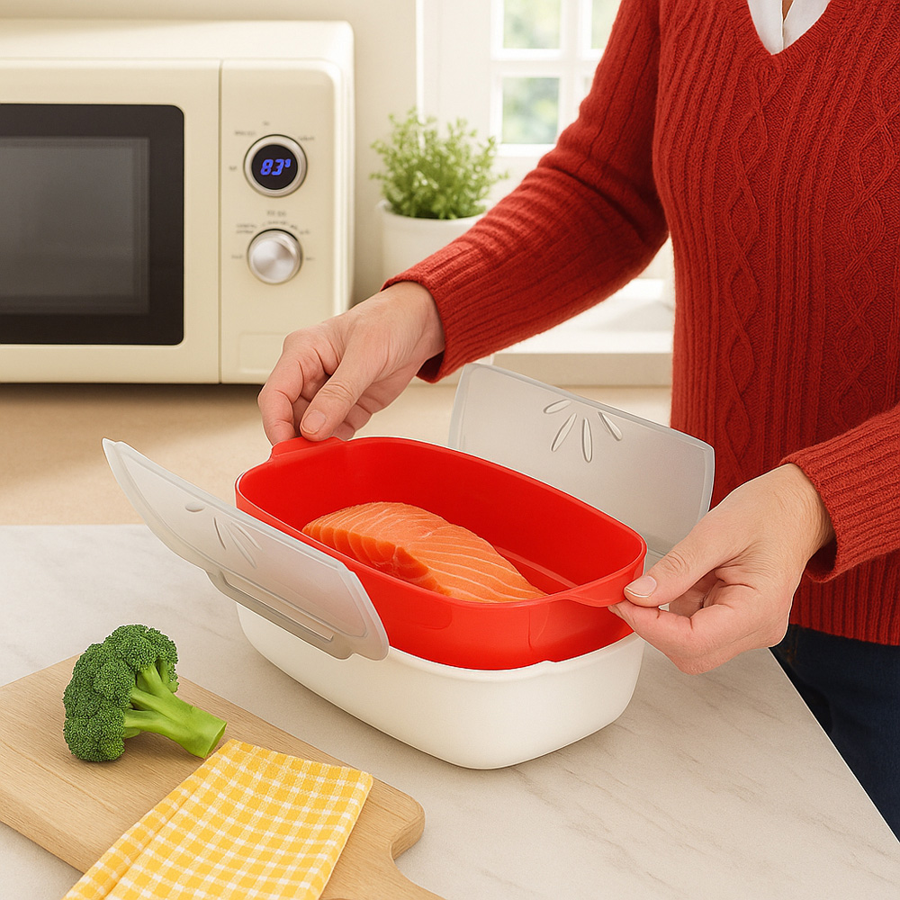 Avilo Heavy Duty Microwave Steamer with Lid Image 8