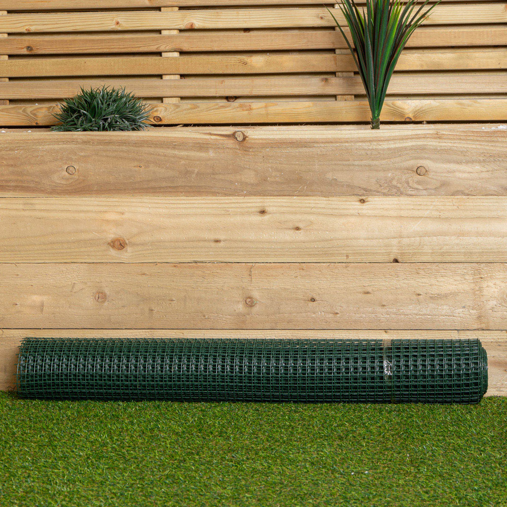 Samuel Alexander Green Plastic Mesh Garden Border Net Fencing 5 x 1m Image 2
