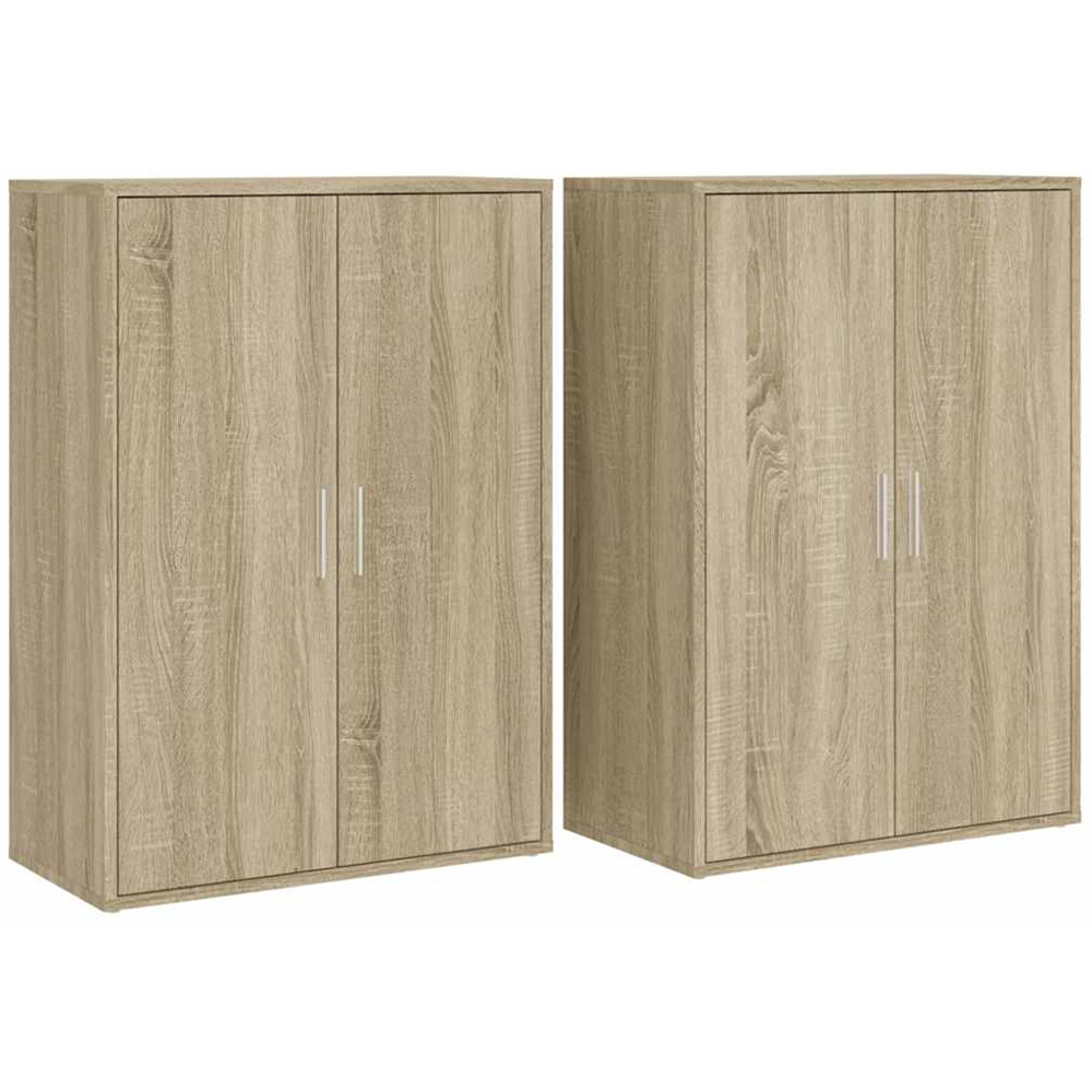 vidaXL 2 Door Sonoma Oak Sideboard Set of 2 Image 2
