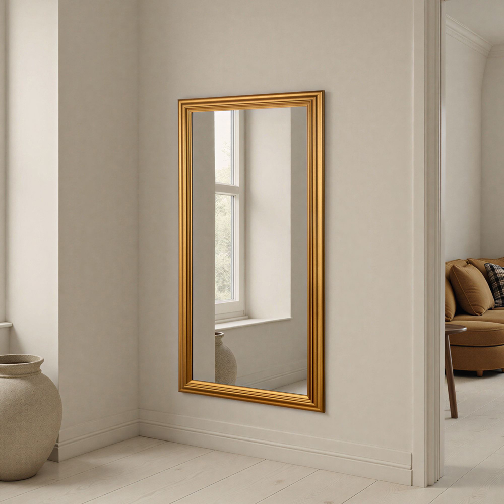 Yearn Gold Framed Contemporary Bevelled Full Length Wall Mirror 166.5 x 75cm Image 2