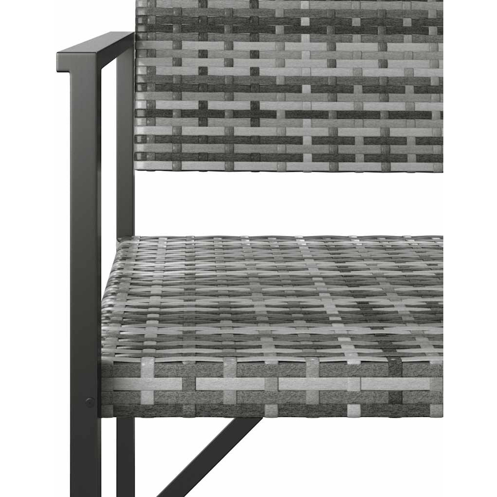 vidaXL 2 Seater Grey Rattan Garden Bench Image 6