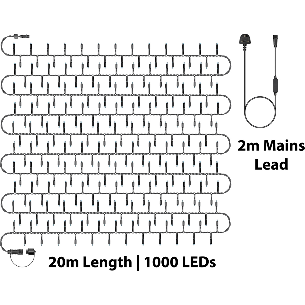 Eagle Connect 1000 Warm White LED Black Cluster Light 20m Image 9