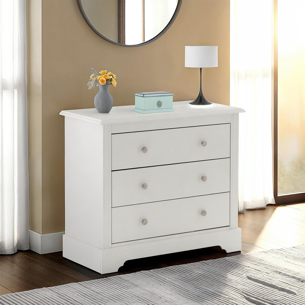 Seconique Stratford 3 Drawer White Storage Chest Image 8