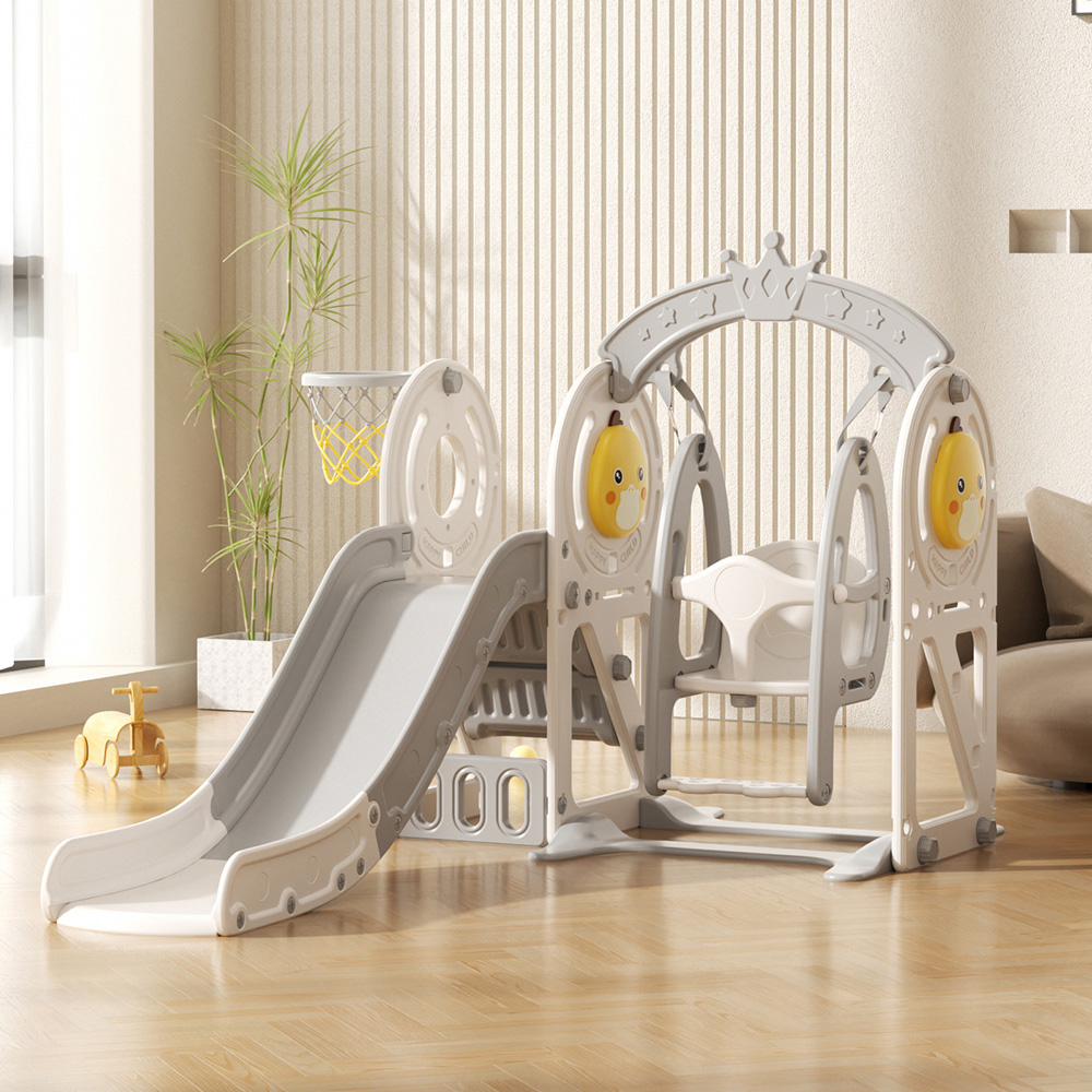 Living and Home 3 in 1 Kids Grey Duck Swing and Slide Set Image 2