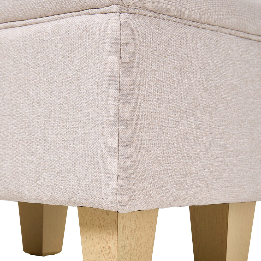 Living and Home 2 in 1 Cream Linen Upholstered Storage Ottoman Image 5