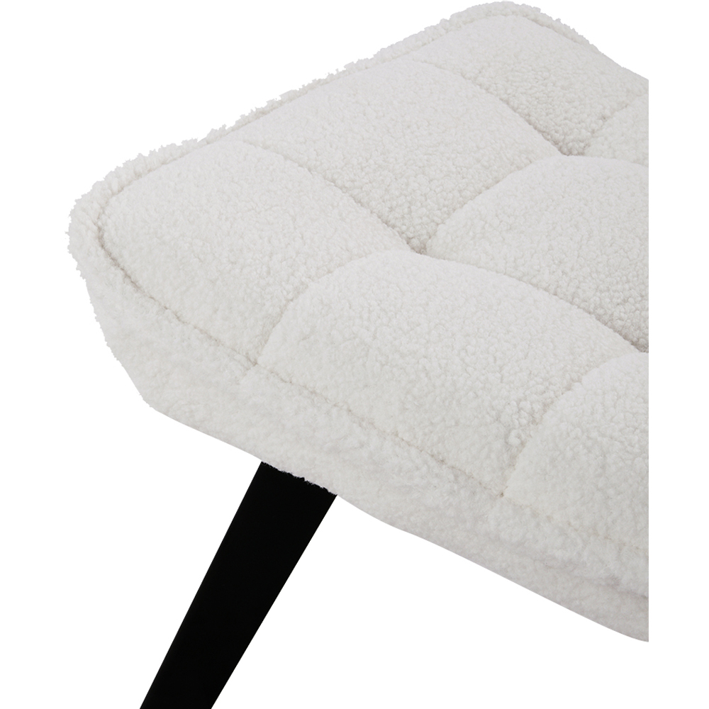 Living and Home White Teddy Fleece Minimal Chair with Footstool Image 4