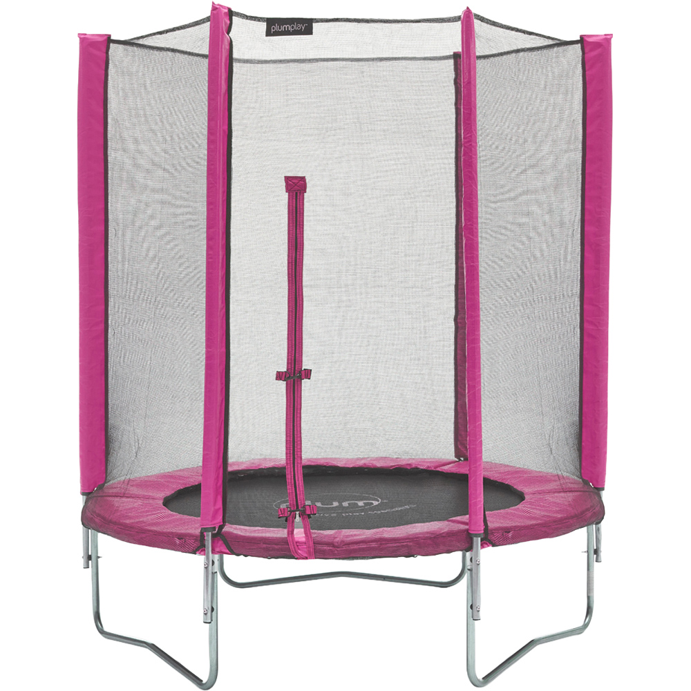 Plum Play Pink 6ft Springsafe Trampoline with Enclosure Image 1