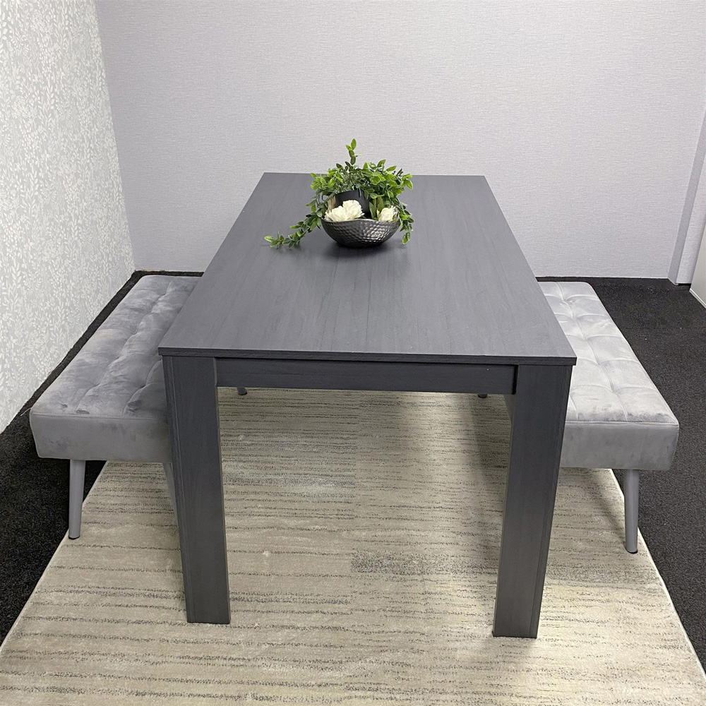 Kosy Koala 4 Seater Dining Set with Bench Dark Grey and Grey Velvet Image 2