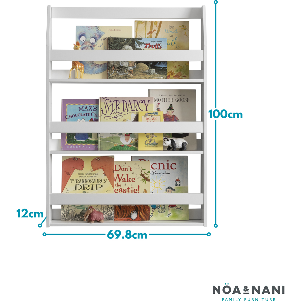 Noa and Nani Hakan 3 Shelf White Wall Mounted Bookcase Image 6