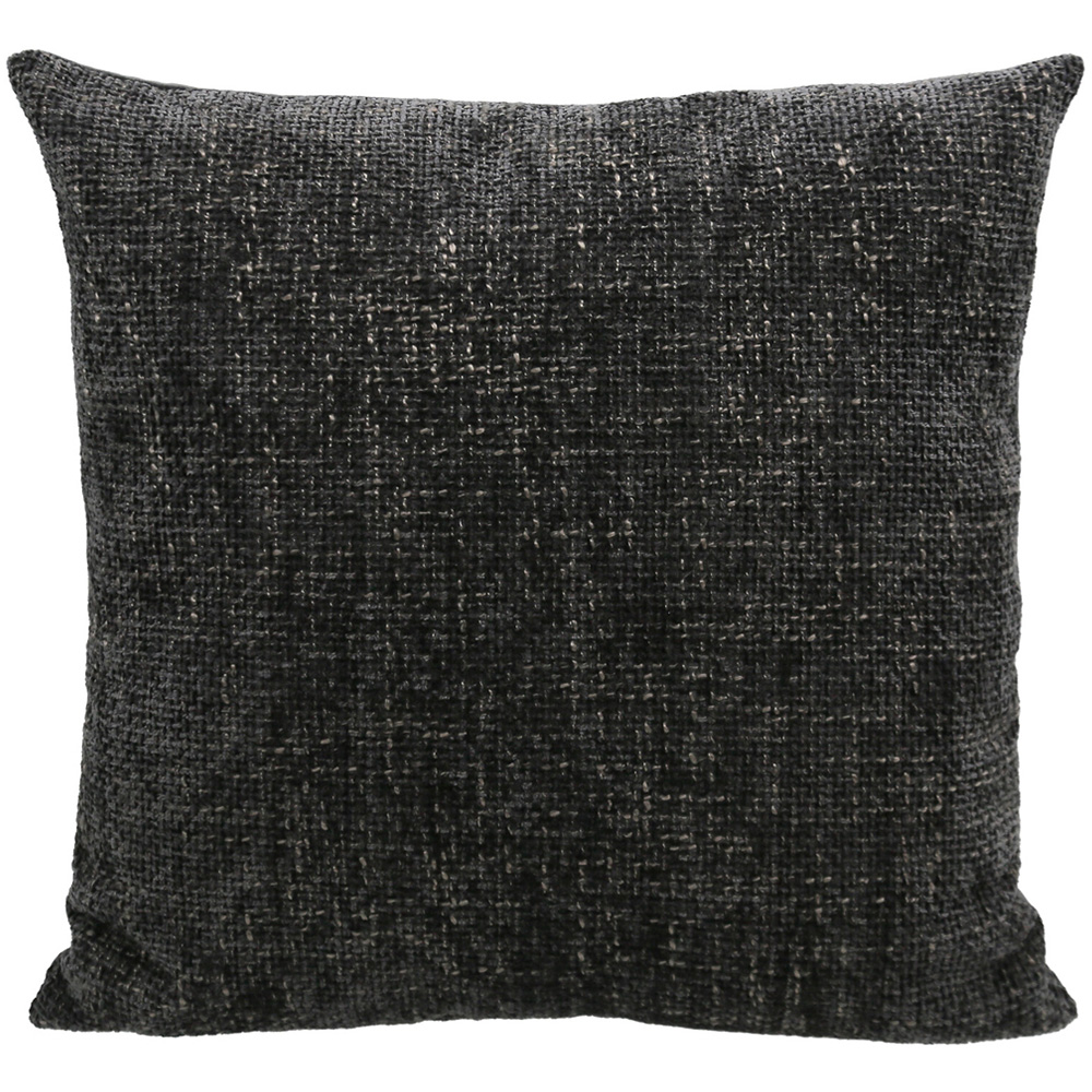Modern Chenille Boucle Cushion Charcoal Image 1