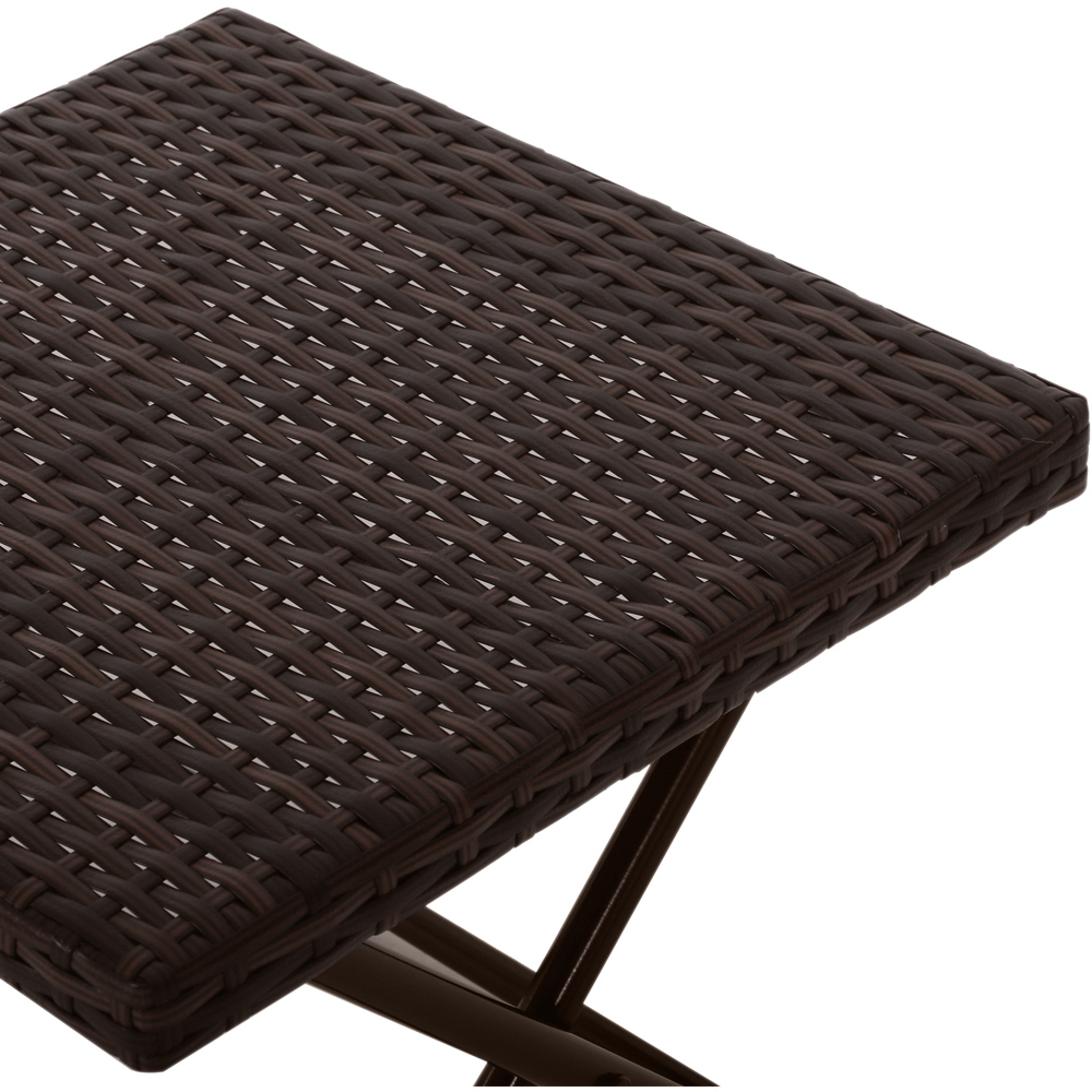 Outsunny Brown PE Ratan Square Folding Coffee Table Image 3