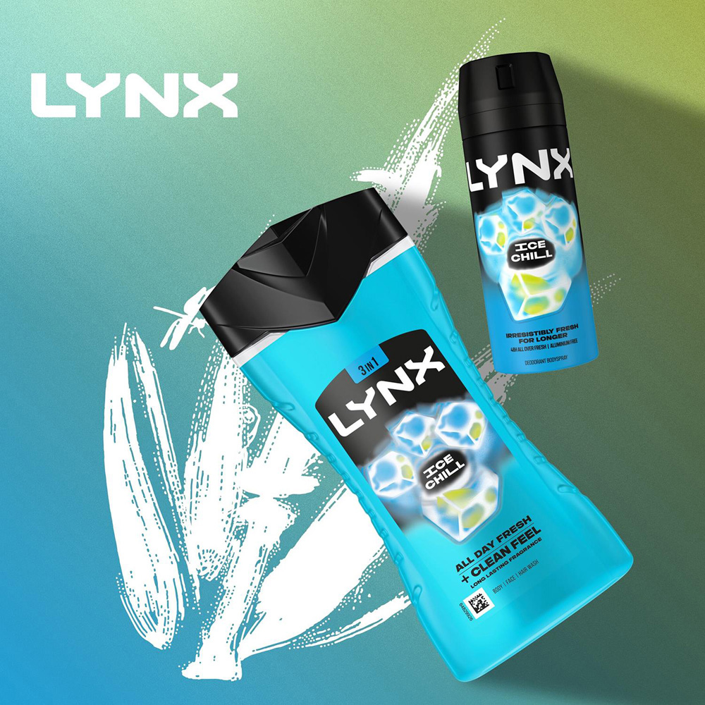 Lynx Ice Chill 12H Refreshing Fragrance Men's Shower Gel 225ml 24 Pack Image 3
