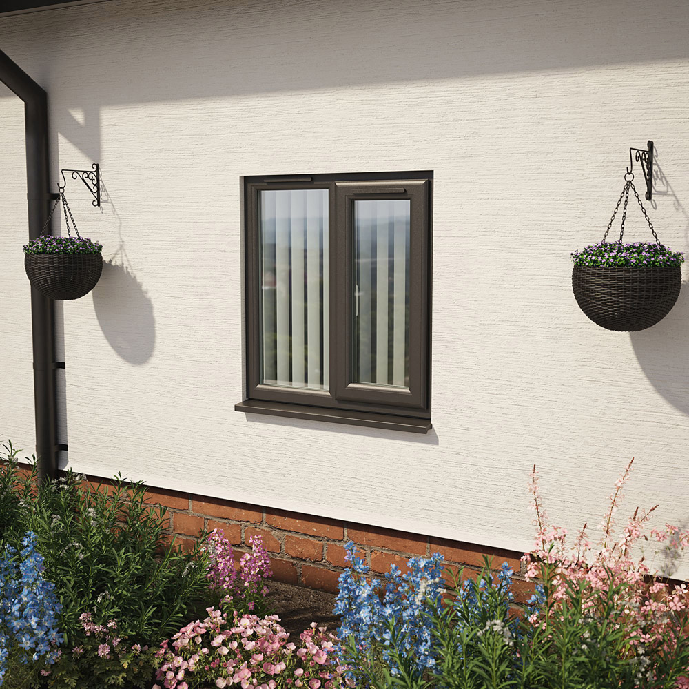 Crystal Black and White RH Side Hung Next to a Fixed Obscure Double Glazed Window 905 x 965mm Image 2