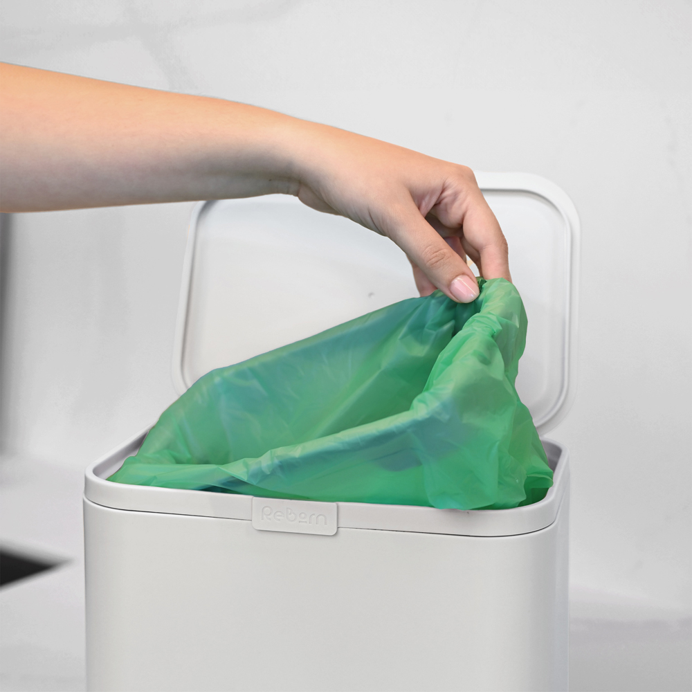 ReBorn Stone Effect Kitchen Food Waste Bin with Handle and Odour Filter 5L Image 6