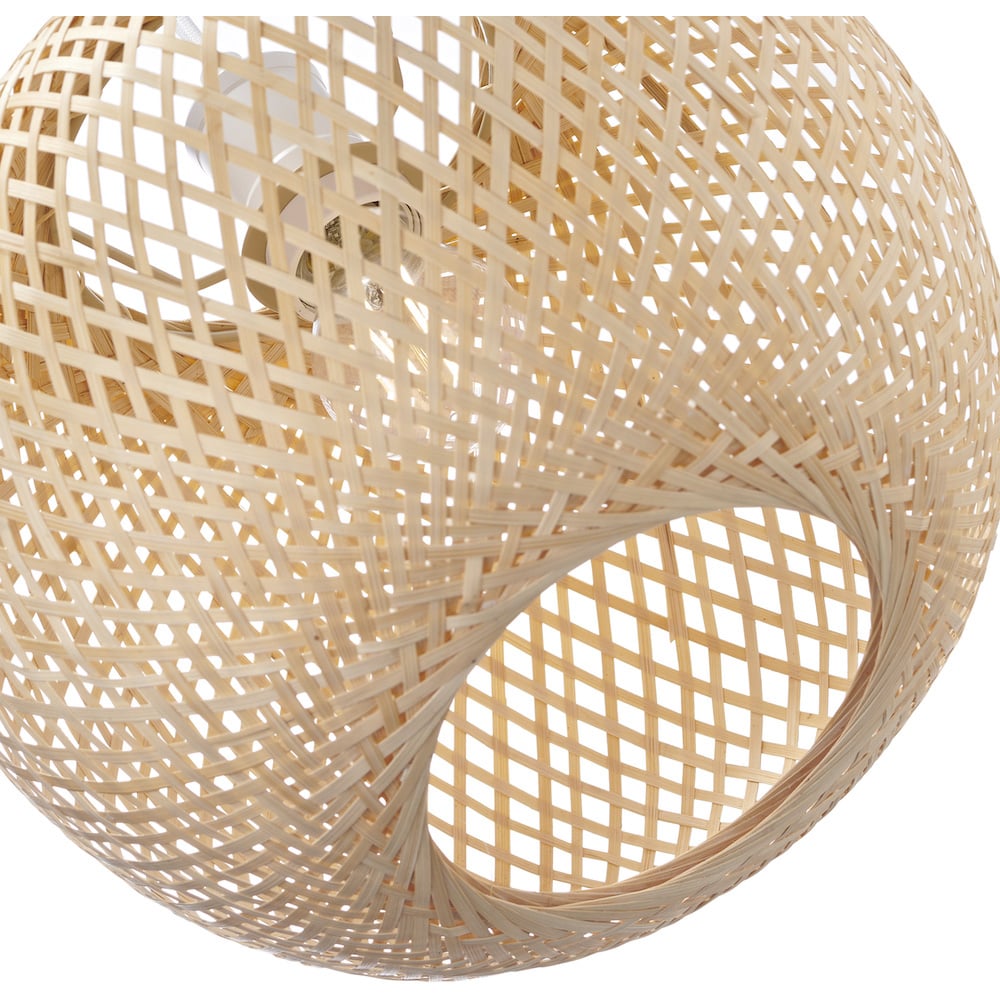 Happy Homewares Natural Bamboo Strapping Spherical Cage Pendant Shade Image 5
