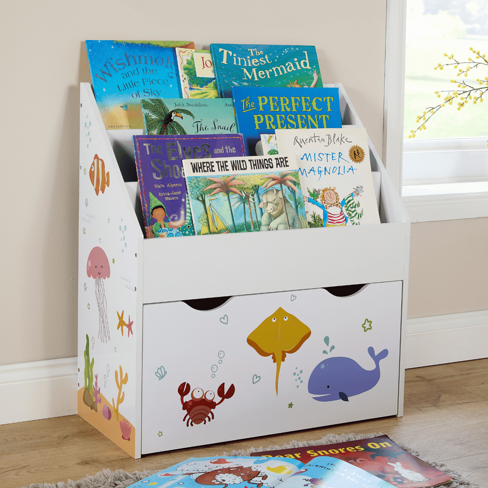 Home Source Anya 3 Drawer Single Shelf Multicolour Sealife Animal Kids Bookcase Image 7