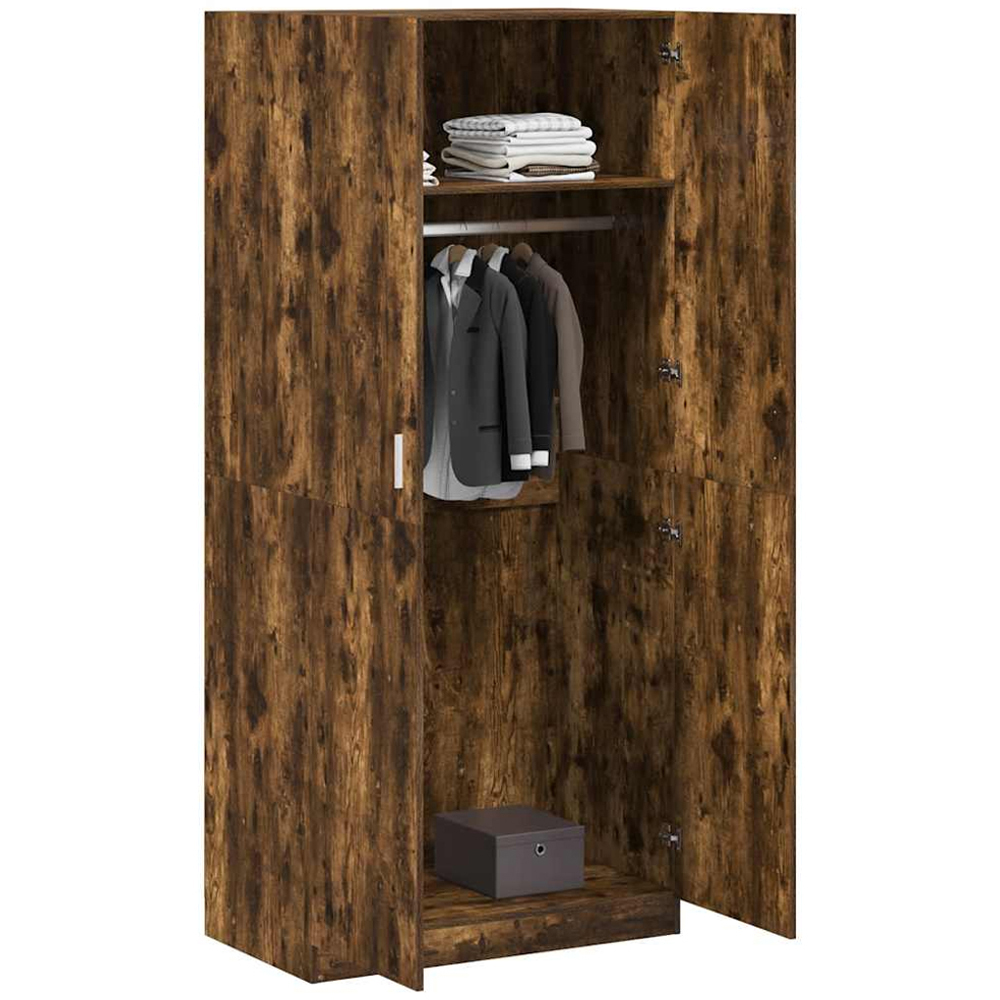 vidaXL 2 Door Oak Engineered Wood Wardrobe Image 4
