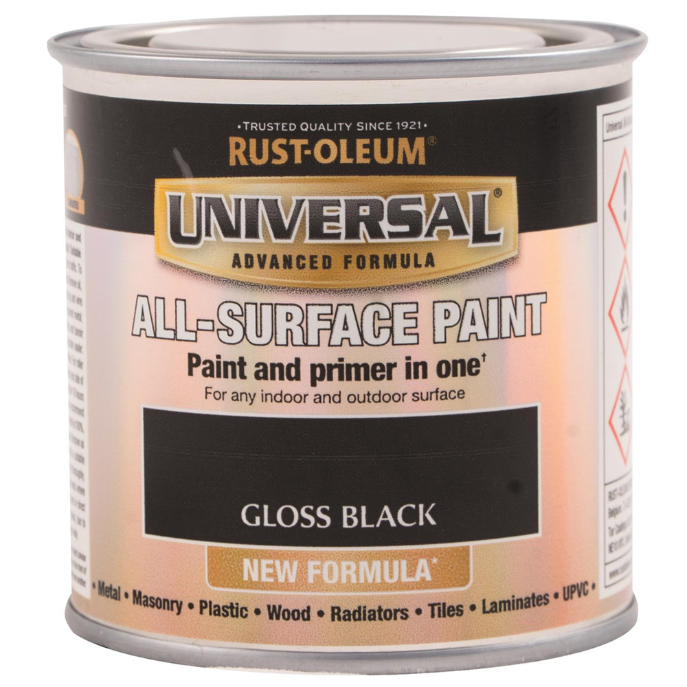 Rust-Oleum Universal All-Surface Gloss Black Paint 250ml Image 2