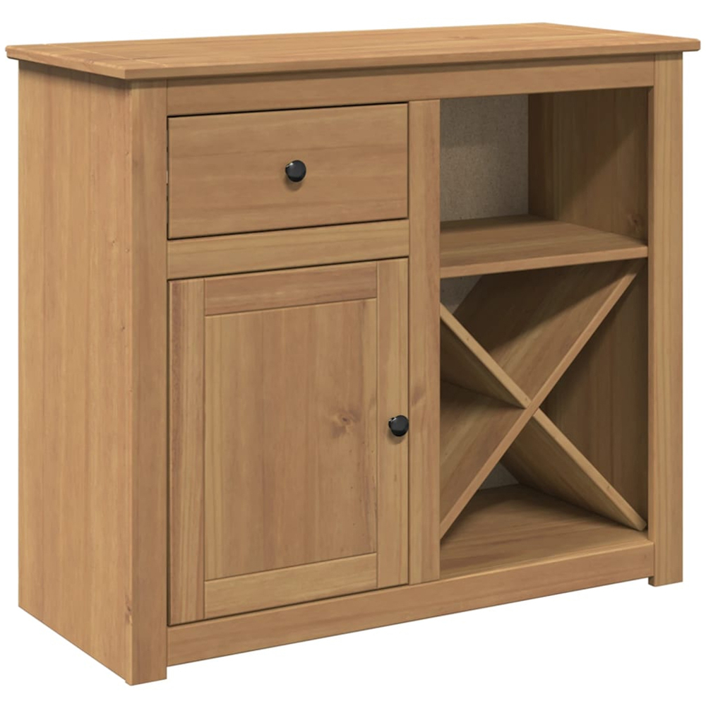 vidaXL Panama Single Door Single Drawer Solid Wood Pine Sideboard Image 2
